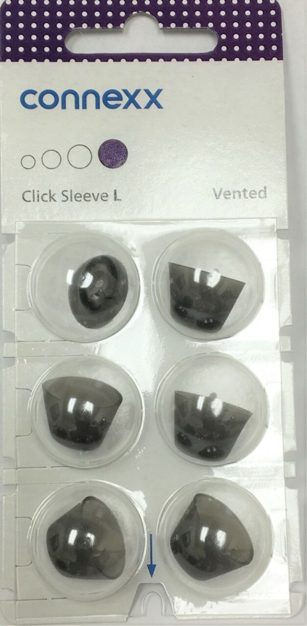 TruHearing 19 (Signia) Connex vented sleeve style hearing aid domes in size Large.