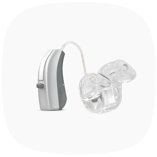 Widex RITE style hearing aid.